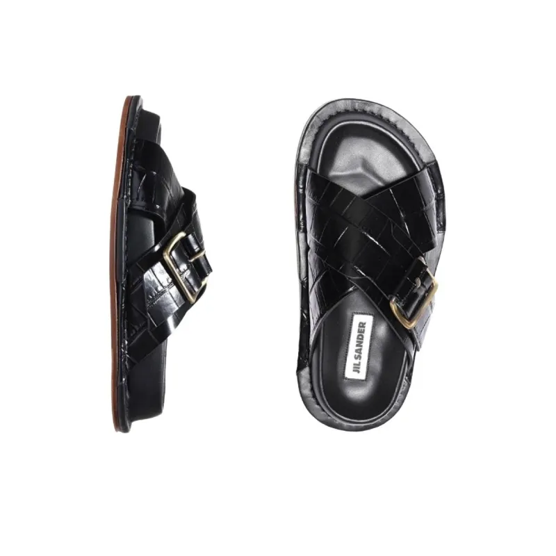 JIL SANDER Slide Slippers Women's Black-4