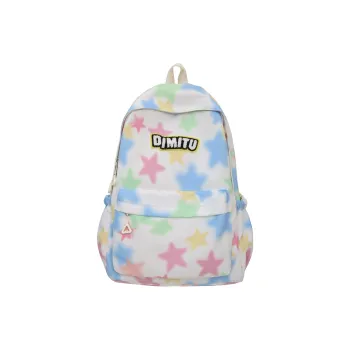 WICKBUEN Nylon Backpack Unisex White/Black/Pink