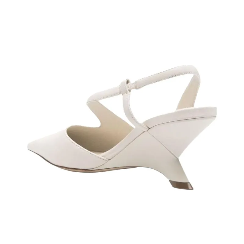 Vic Matie Logic Irregular Heel High Heels 7.5cm Women's White-3