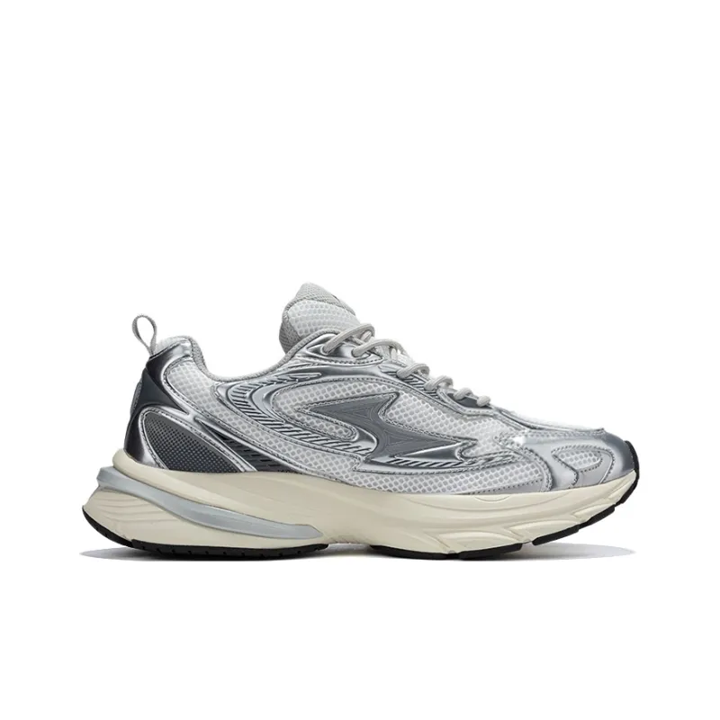 HEALTH Abrasion Resistant Slip Resistant Low Top Running Shoes Unisex Silver Gray-1