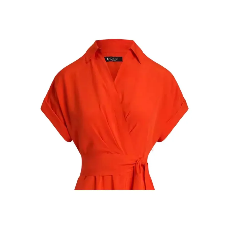 LAUREN RALPH LAUREN SS25 Short Sleeved Dress Women's Orange-1