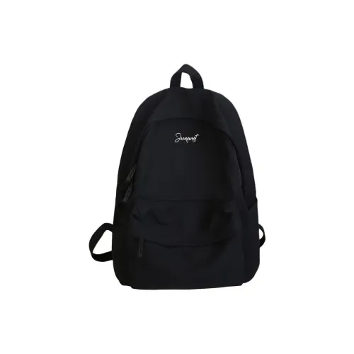 JEANSWEST Nylon Backpack Unisex Black/White