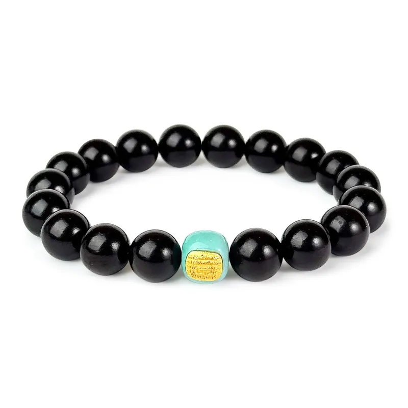 PUTUOSHANWENCHUANG Small Leaf Red Sandalwood Wooden Bracelets Unisex-0