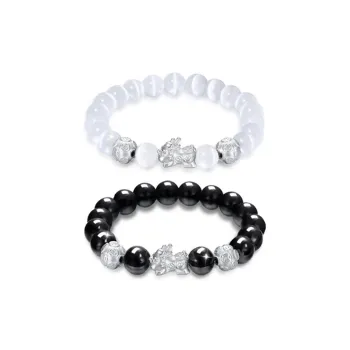 WINGSTOP Glass Cat Eye Bracelets Unisex
