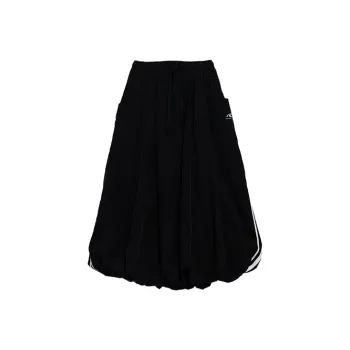 ROARINGWILD Casual Long Skirts Unisex Black