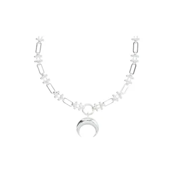 Marine Serre Crescent Moon Necklace