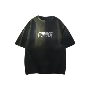 FORIDER T Shirt Unisex Washable Gradient Black
