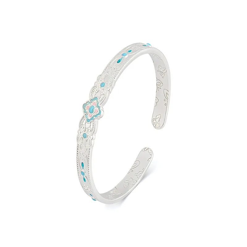 Bowl S999 Fine Silver Bangles Unisex-4