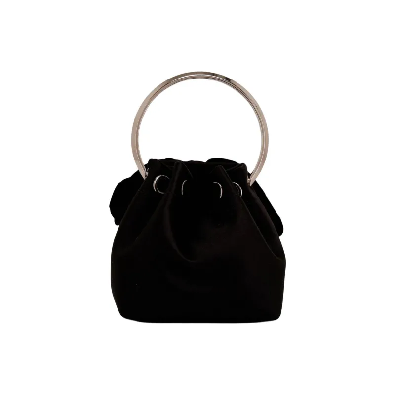 Jimmy Choo Fabric Bucket Bag Handbag Women's Black-1