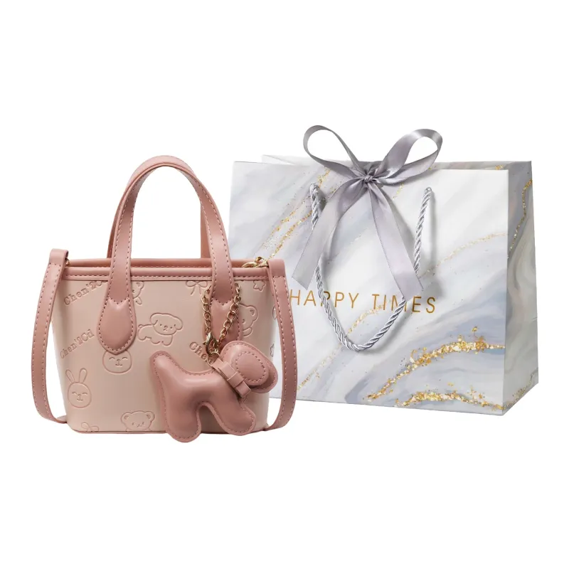 Miss Angel PU Bucket Bag, One Shoulder Handbag Women's Multicolor-5