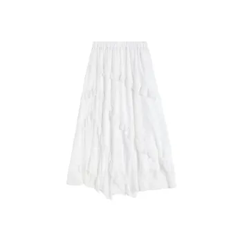 Hao Zhilang Casual Long Skirt Women's White