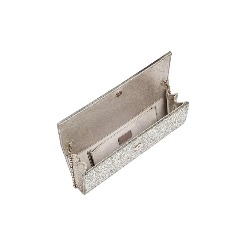Jimmy Choo Shimmery Acrylic One Shoulder Clutch Women's Champagne-2