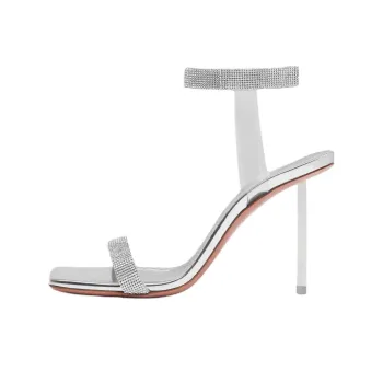 AMINA MUADDI Rih One Strap Sandals 9.5cm Women's Silver