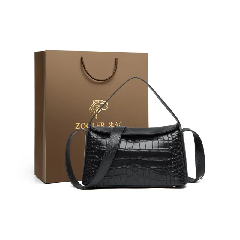 ZOOLER Cow Leather Handbag Women's Seashell Gray/Black-5