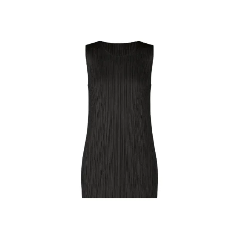 PLEATS PLEASE ISSEY MIYAKE Sleeveless Dress Women's Black-1