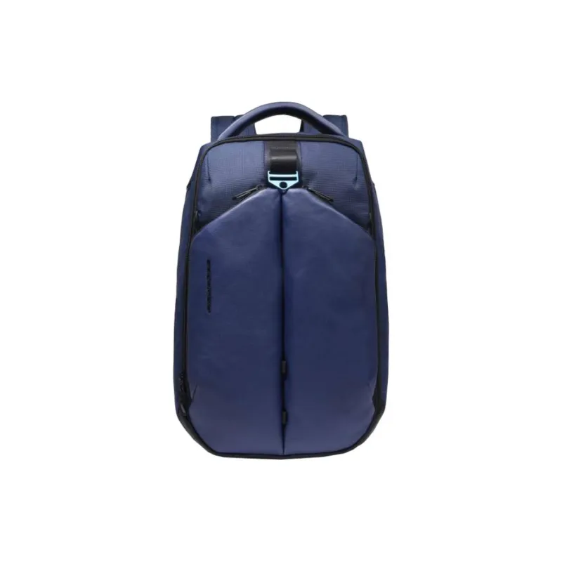 PIQUADRO Leather With Fabric Backpack Men's Blue-0