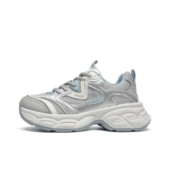 ZHR Xiaoice Bear Cushioning Abrasion Resistant Breathable Low Top Chunky Sneakers Women's Gray Blue