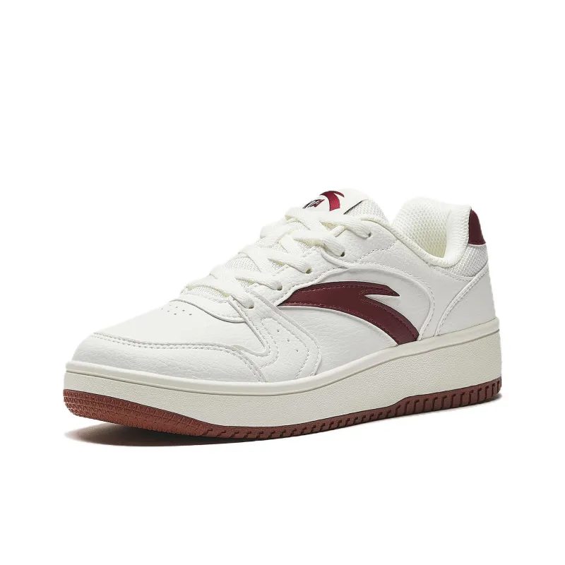 Anta Original Year Slip Resistant Height Increasing Low Top Skateboard Shoes Women's White Red-2