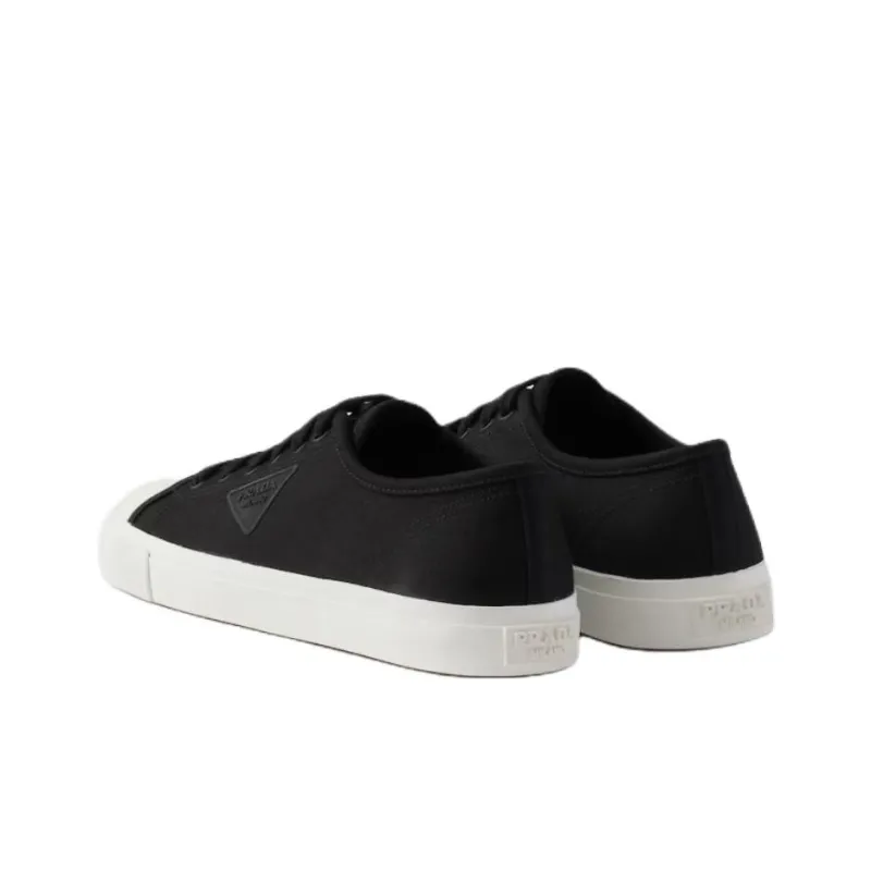 PRADA Low Top Canvas Shoes Men's Black-3