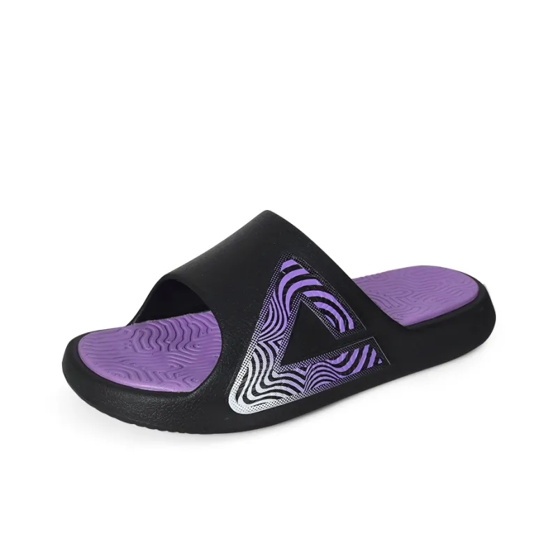 PEAK Tai Ji1.0 Slip Resistant Abrasion Resistant Cushioning Slide Slippers Men's Black Purple-2
