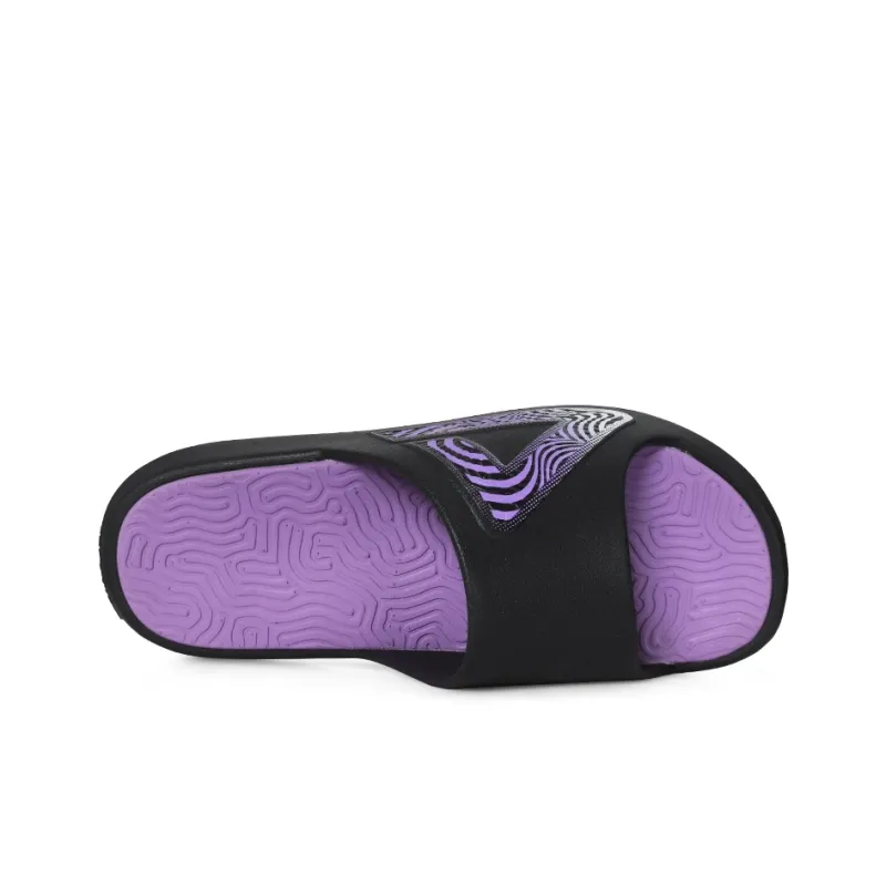 PEAK Tai Ji1.0 Slip Resistant Abrasion Resistant Cushioning Slide Slippers Men's Black Purple-3