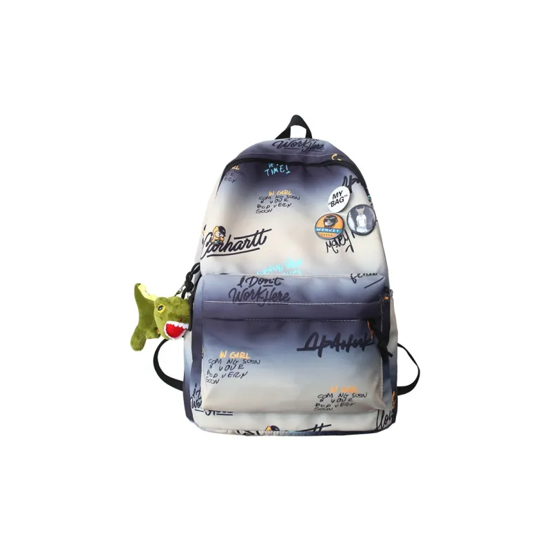 Yalu Nylon Backpack Unisex White/Gray/Khaki/Blue-11