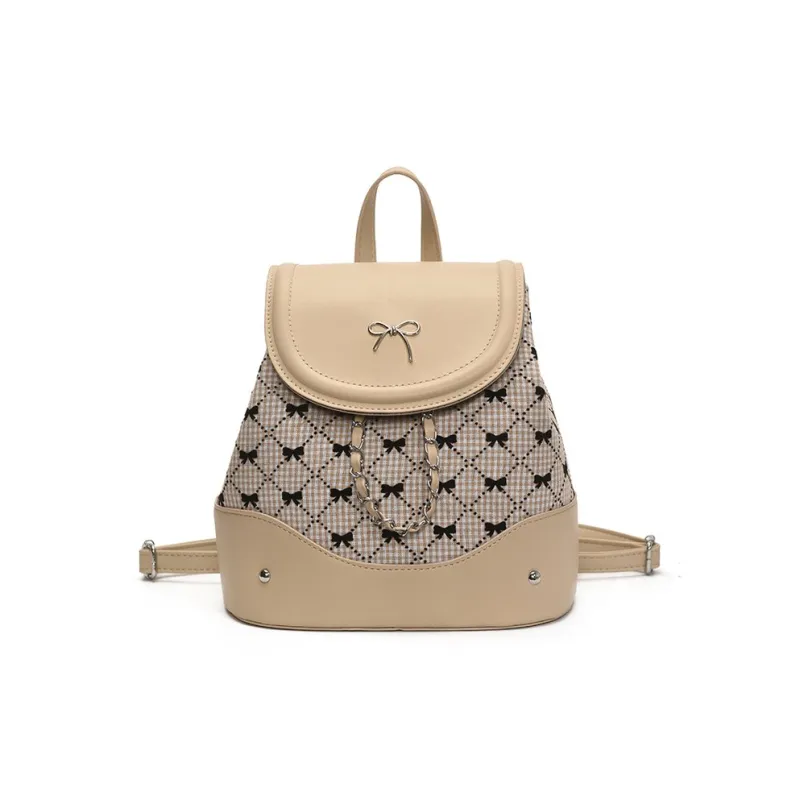 FREEHIKE PU Backpack Women's Brown/White/Silver-0