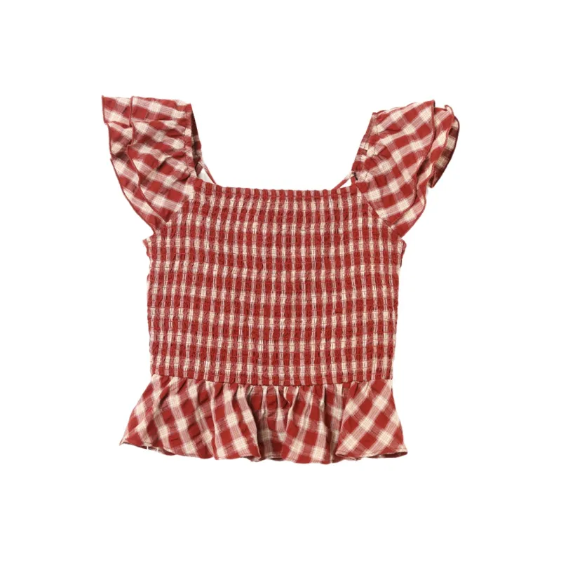 SETIROM Shirts Women's Red Plaid-1