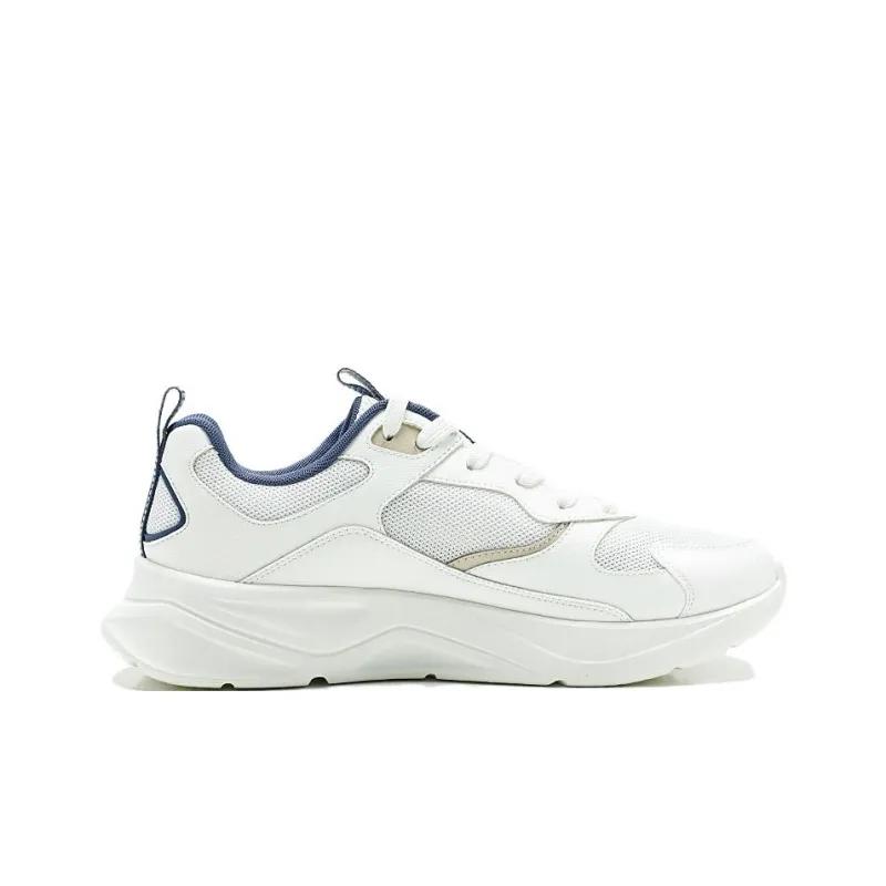 QIAODAN Slip Resistant, Breathable, Lightweight Low Top Casual Shoes Men's Ivory White Dusty Blue-1