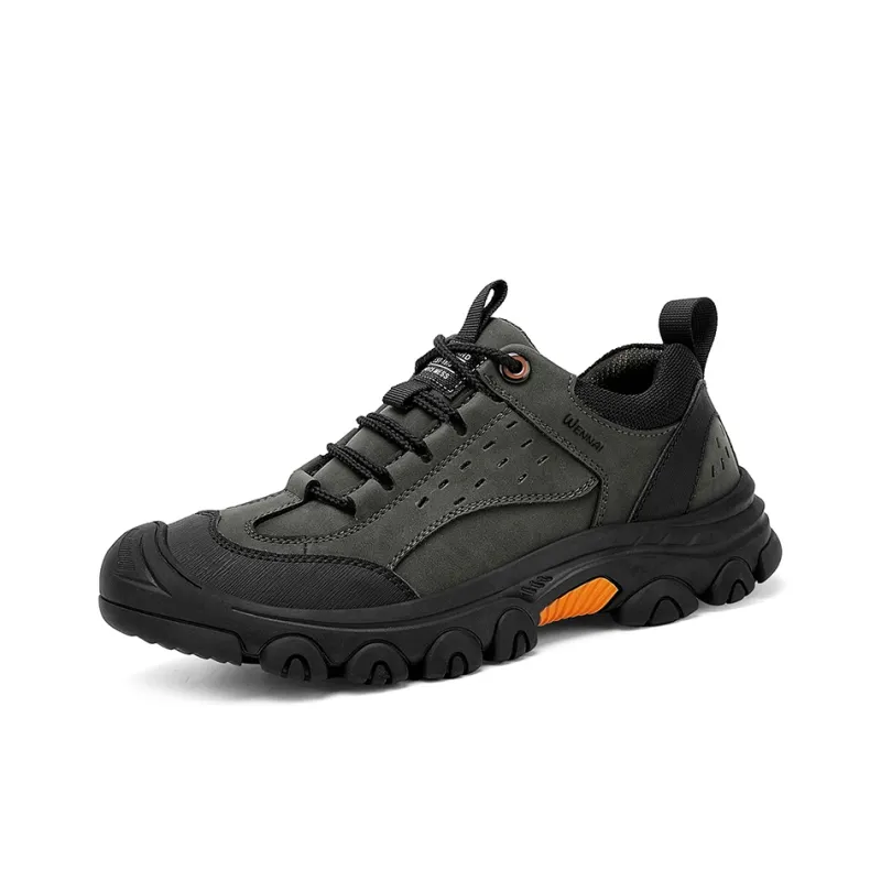 Wen Nai Anti Slip Wear Resistant Low Top Casual Shoes Men's Black-1