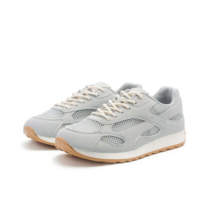 DEERWAY Height Increasing Abrasion Resistant Lightweight Low Top Casual Shoes Women's Blue Gray-1