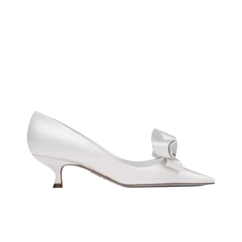 RENE CAOVILLA Arabella Slim Heel High Heels 5cm Women's White-1
