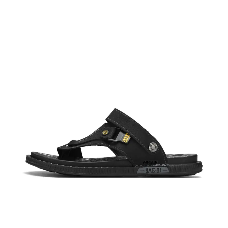AIPSEN Beach Sandals Men's Black-0