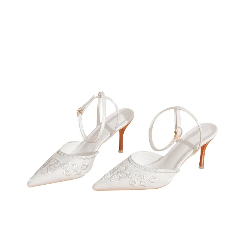 TADSW Slim Heel High Heels 7cm Women's White-2