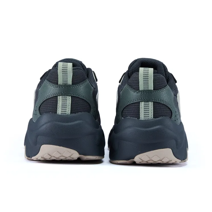 XTEP Cushioning Coverage Abrasion Resistant Lightweight Slip Resistant Low Top Chunky Sneakers Men's Gray Black Cyan-3