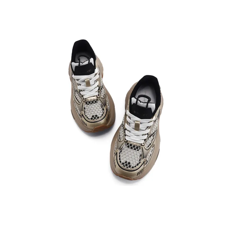 DHARRY Leisure Time Collection Height Increasing Breathable Low Top Chunky Sneakers Women's-15