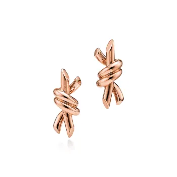 TIFFANY & CO. 18K Rose Gold Stud Earrings Women's Rose Gold
