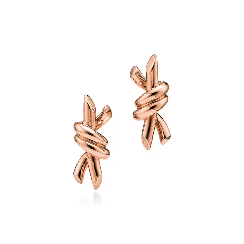TIFFANY & CO. 18K Rose Gold Stud Earrings Women's Rose Gold