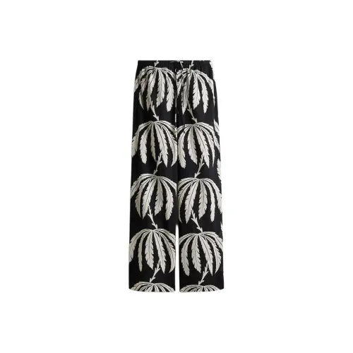 H&M Casual Pants Women's Black/Palm Tree