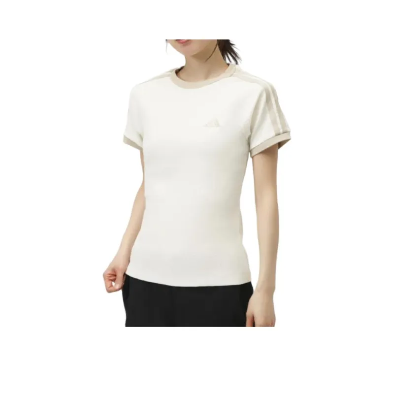 Adidas Clothing T Shirts Women's Ivory-0
