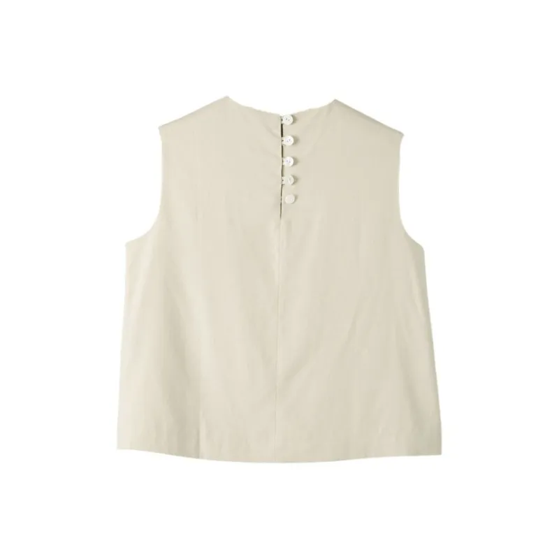 Late White Tank Tops Women's Light Apricot-1