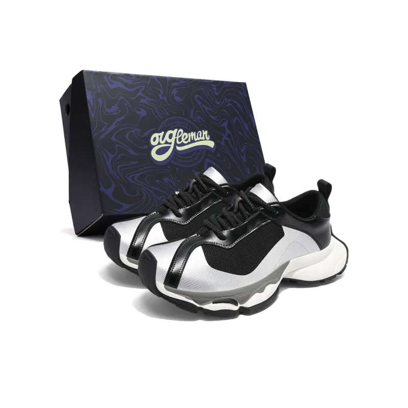OUGLEMEN Slip Resistant, Abrasion Resistant, Coverage Height Increasing Low Top Casual Shoes Men's-10