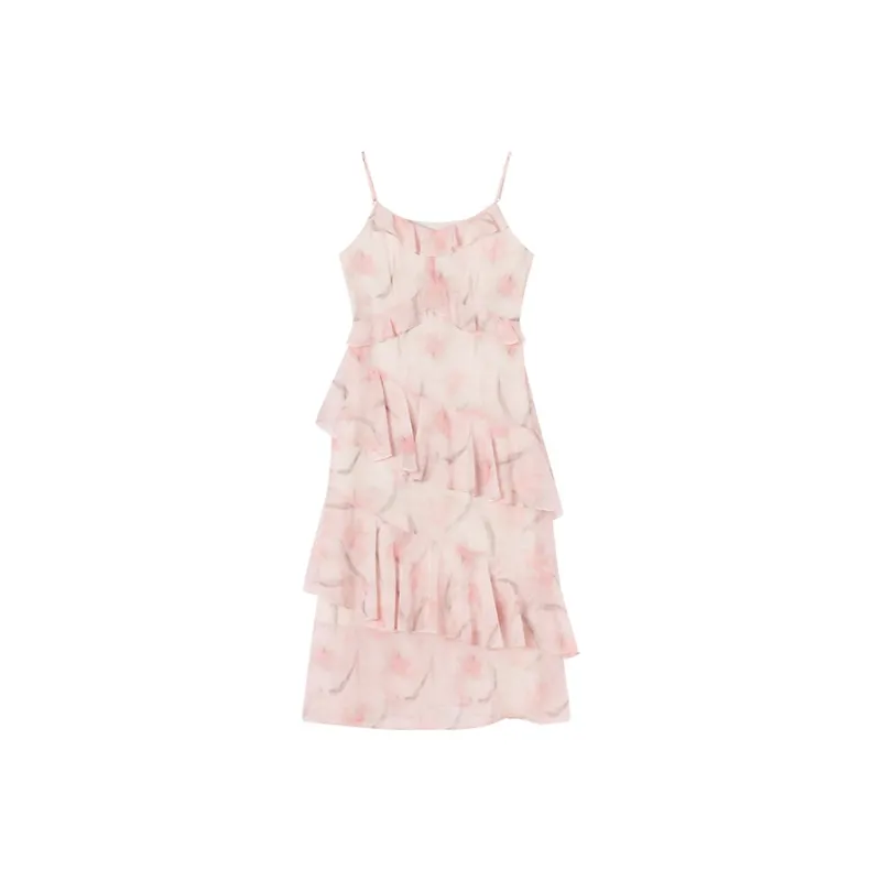 XIANGYING Slip Dress Women's Pink-0