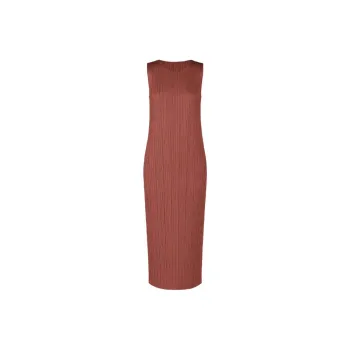 PLEATS PLEASE ISSEY MIYAKE Sleeveless Dress Women's Red