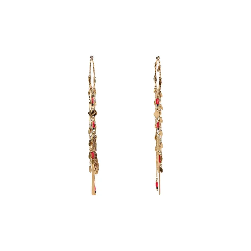 ZARA Metal Earrings Women's Gold-1