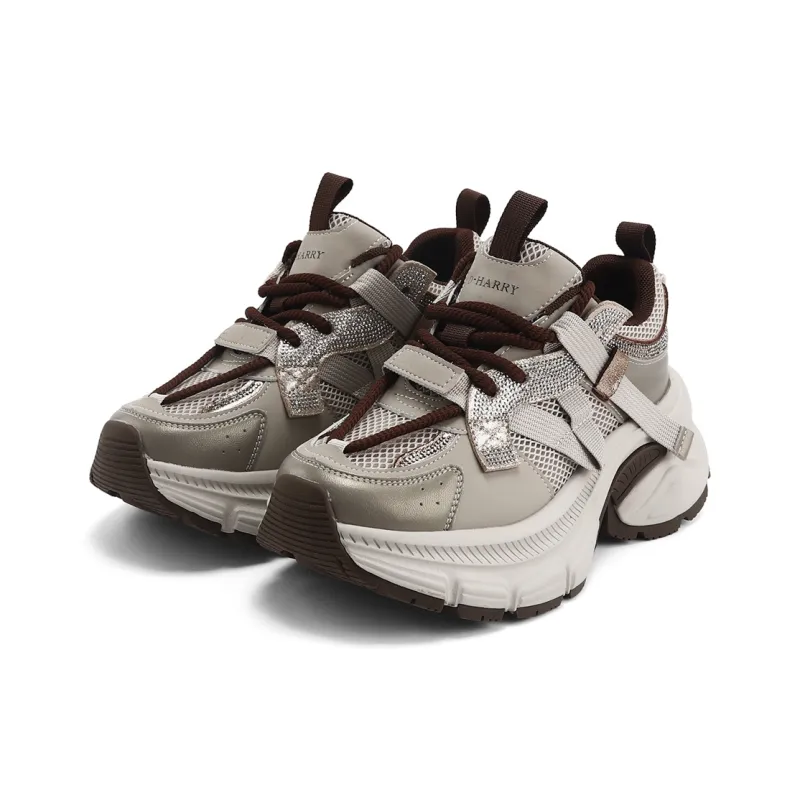 DHARRY Leisure Time Collection Height Increasing Low Top Chunky Sneakers Women's-1