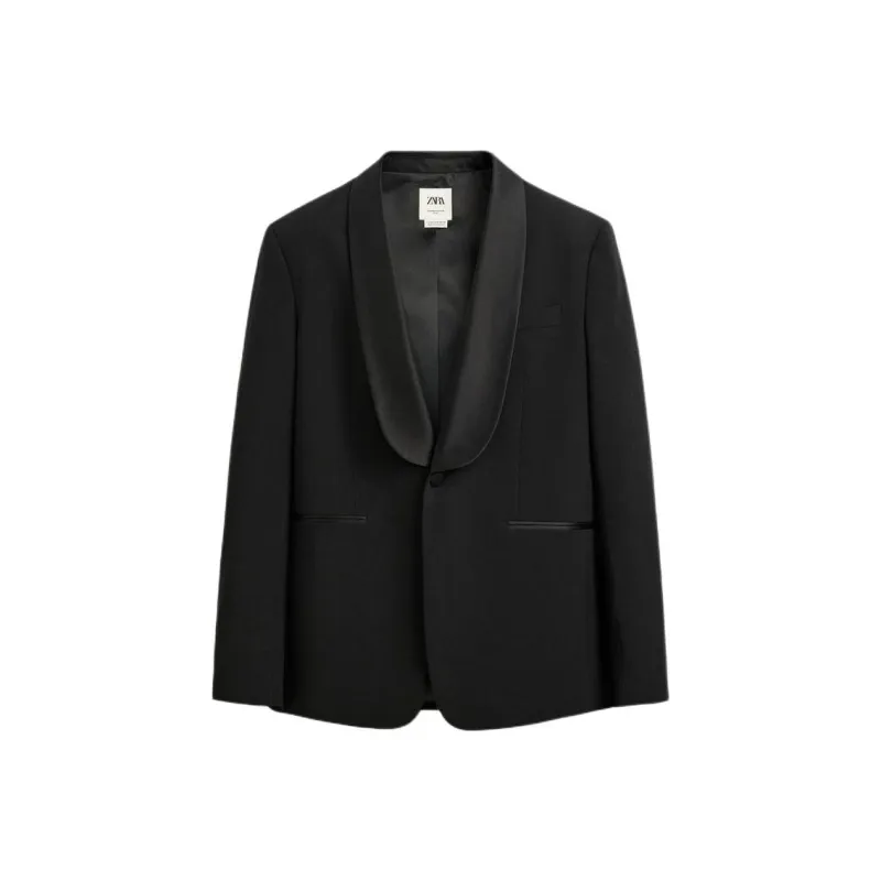 ZARA Business Suits Men Black-0