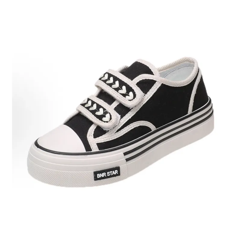 Puppytown Lightweight And Breathable Low Top Canvas Shoes Women's Black-0