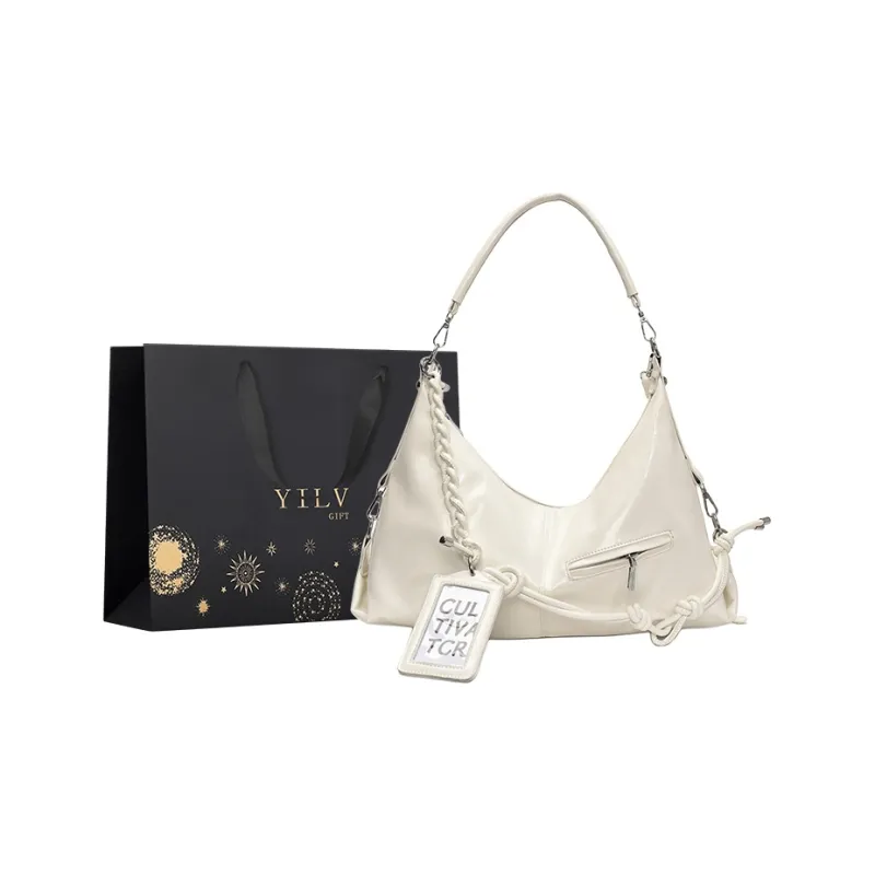 Yi Brigade PU Shoulder Bag Regular Women's Black/White/Red/Silver-4