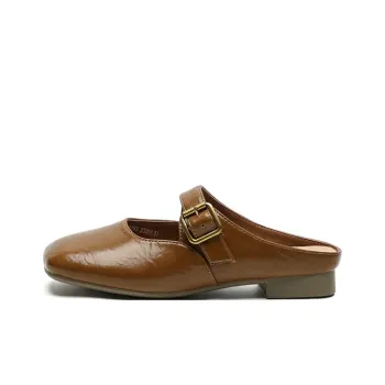 FIVE PLUS Slip Resistant Closed Toe Slippers Women's Brown